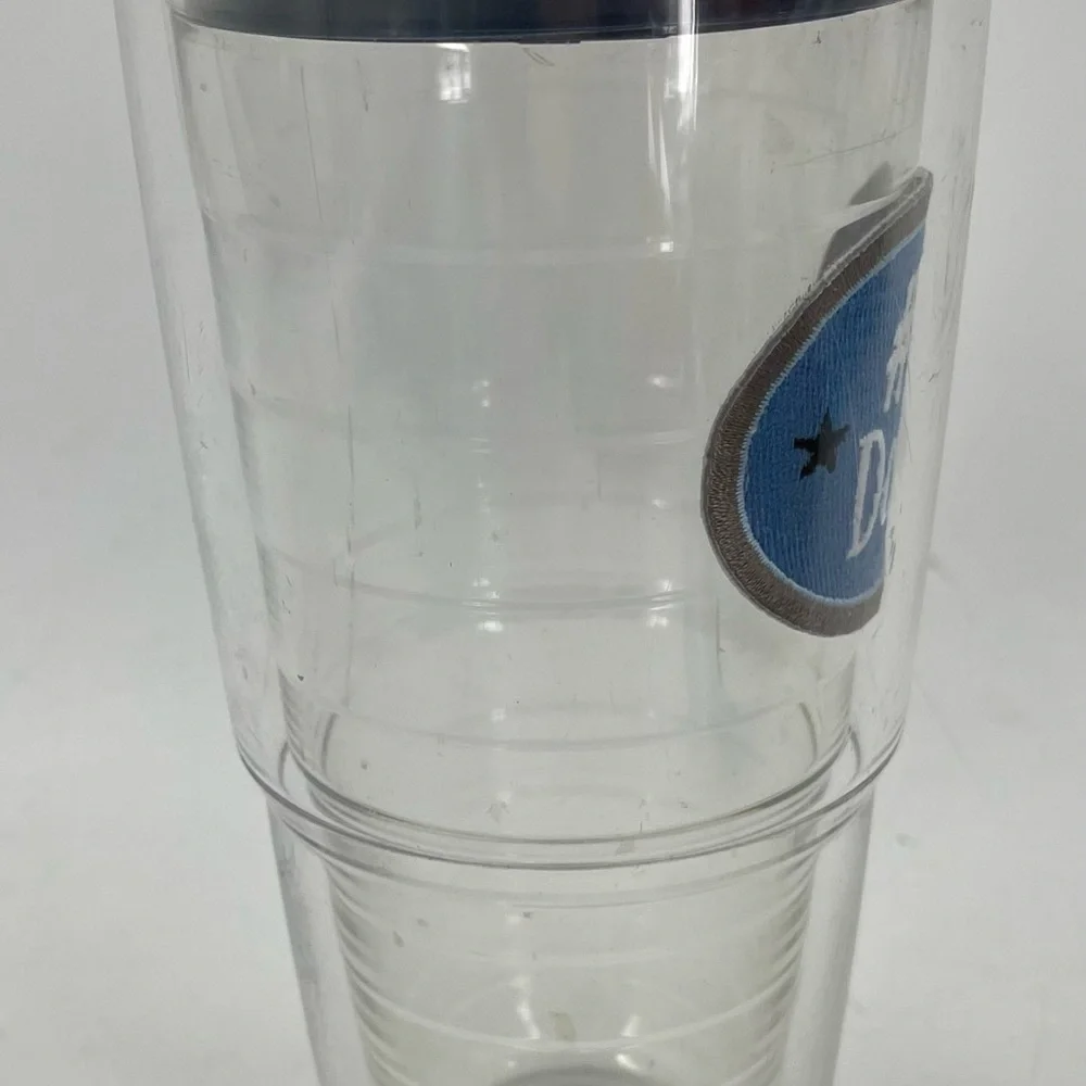 Tervis 24 oz Insulated Tumbler Blue Lid “#1‎ Dad” Blue Oval Embroidered Patch